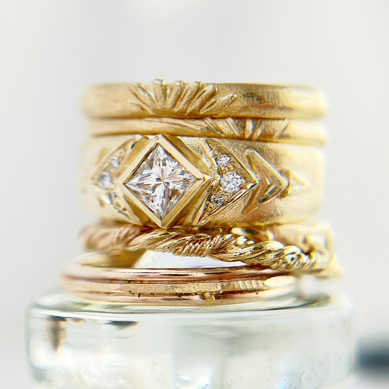 Square Diamond Reflections Ring, Claire Macfarlane, tomfoolery