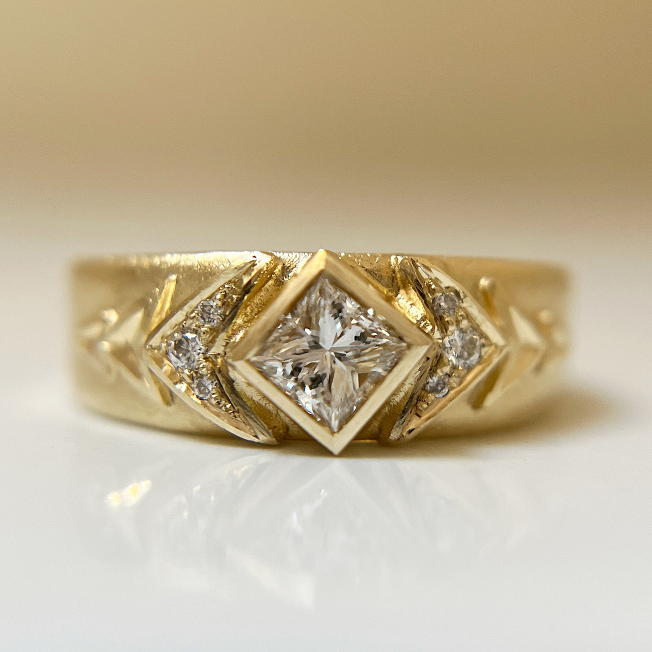 Square Diamond Reflections Ring, Claire Macfarlane, tomfoolery