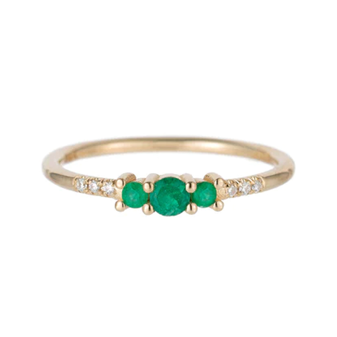 Emerald Trio Equilibrium Ring, Jennie Kwon, tomfoolery