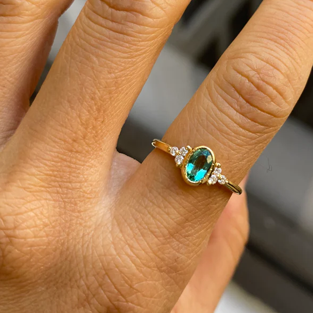 Oval Emerald Cluster Ring, Jennie Kwon, tomfoolery