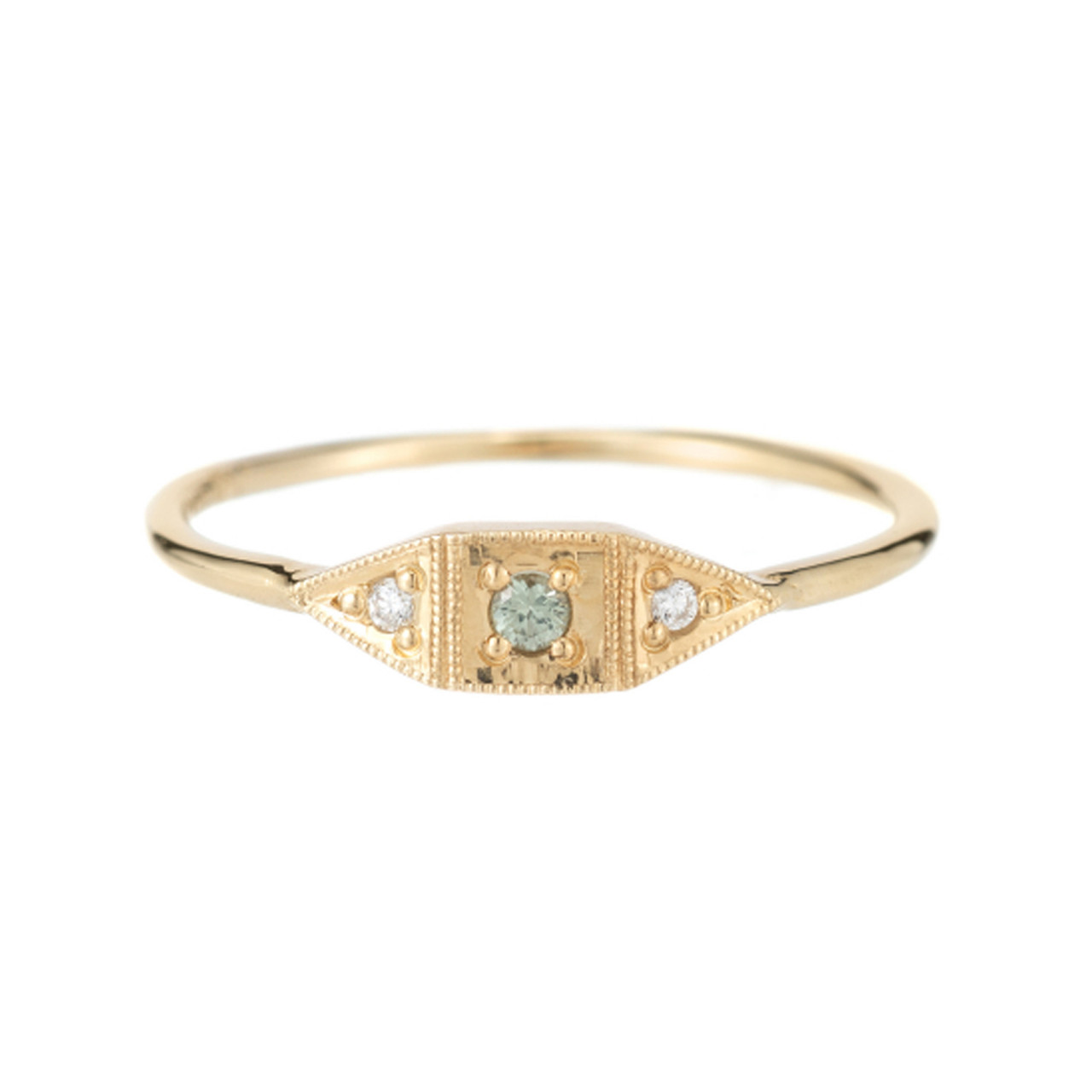 Green Sapphire Mini Deco Point Ring, Jennie Kwon, tomfoolery