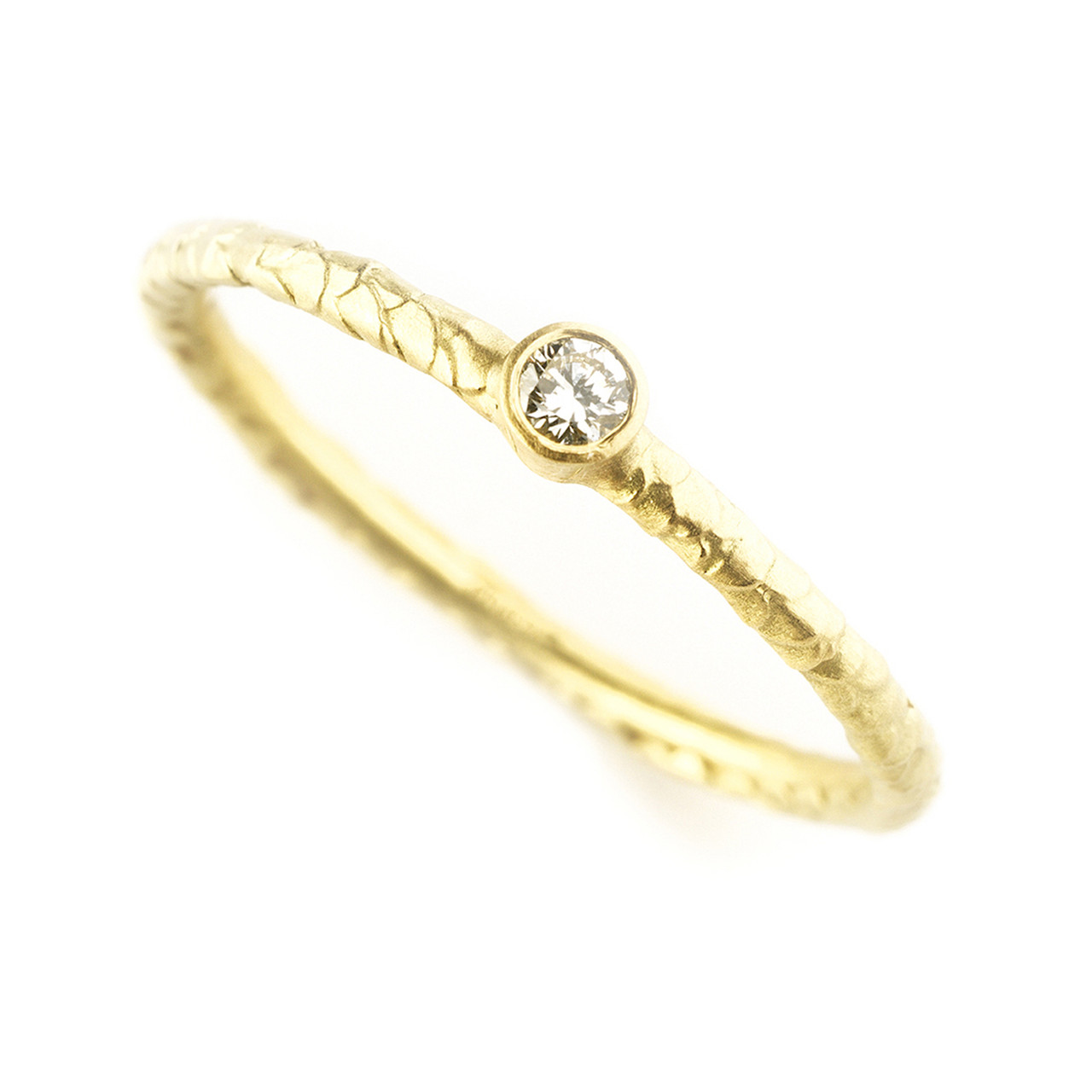 Catkin Diamond Solitaire Stacking Ring, Alison Macleod, tomfoolery