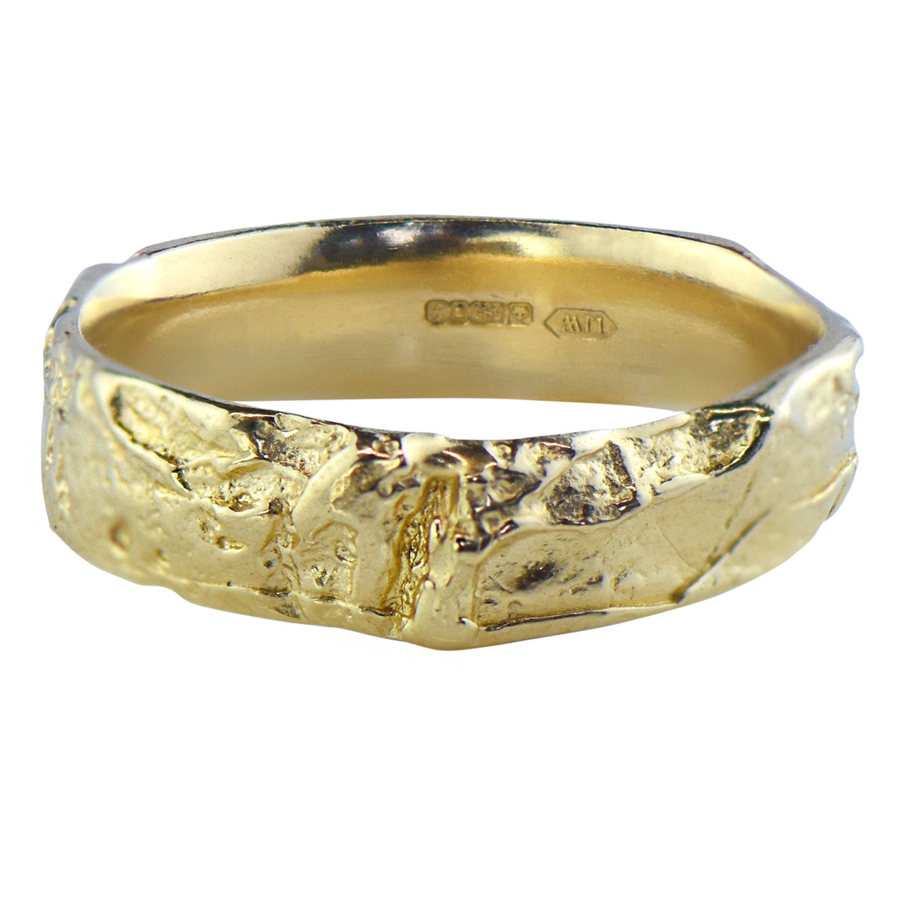 Reverse Oak Ring in 14ct Yellow Gold, Issy White, Tomfoolery London