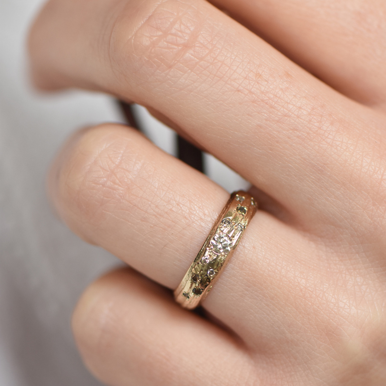 Oak Scatter Diamond Ring, Issy White, Tomfoolery London