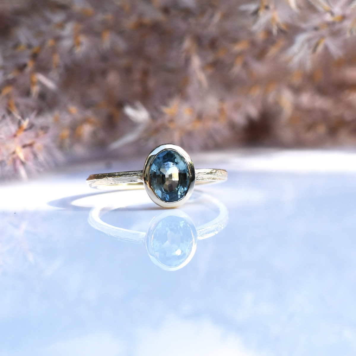 Oak Blue Sapphire Ring, Issy White, Tomfoolery London