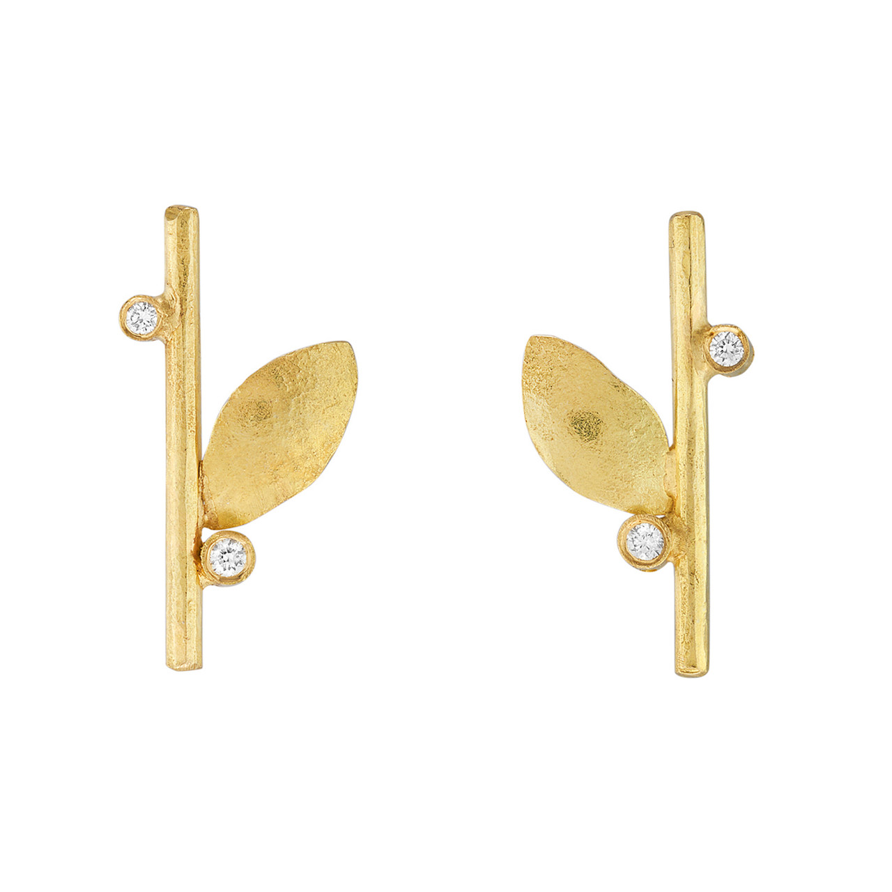 Gold Leaf & Diamond Studs, Shimara Carlow, tomfoolery