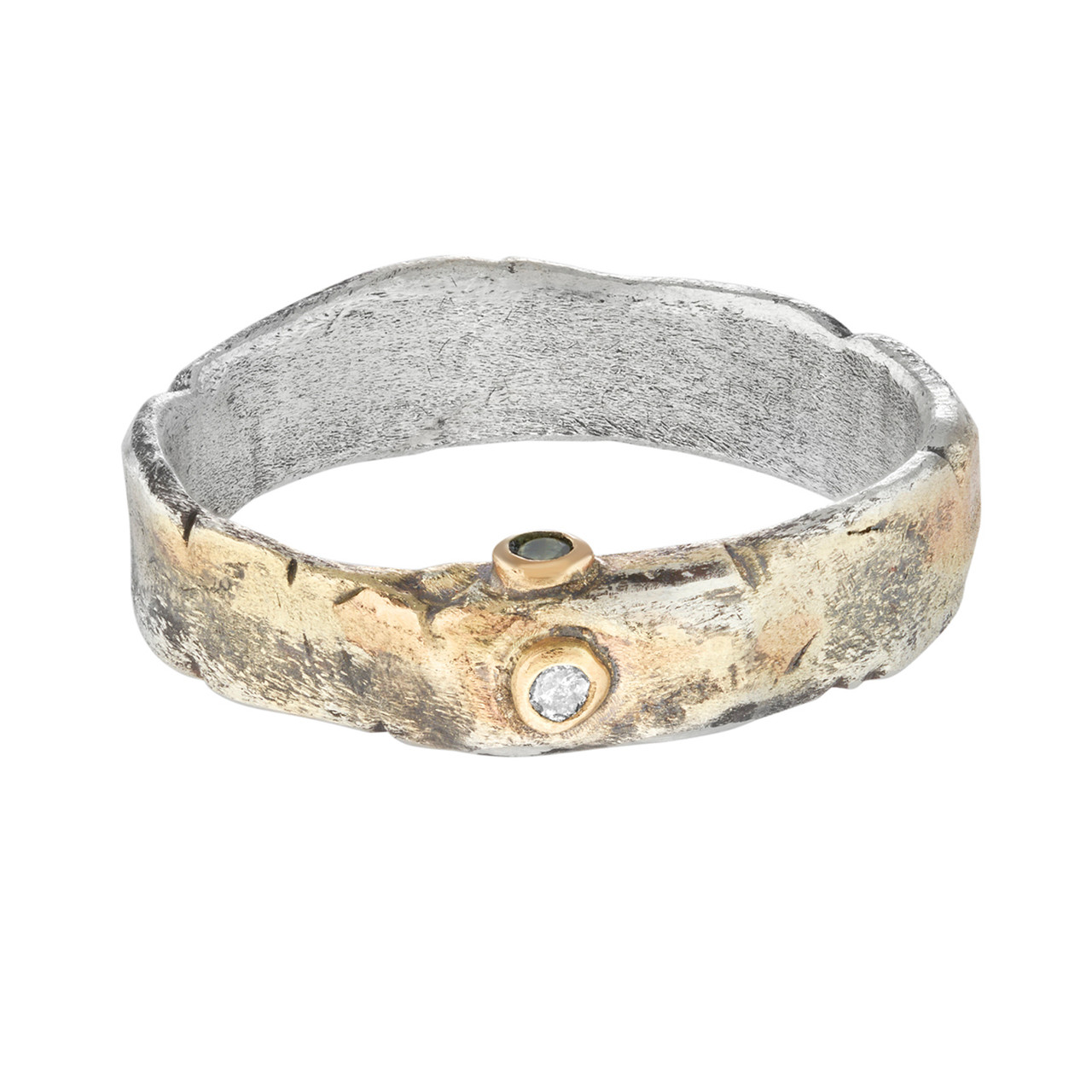 "A Love Unseen Found" Wedding Band in Silver & 14ct Yellow Gold, Franny E, tomfoolery