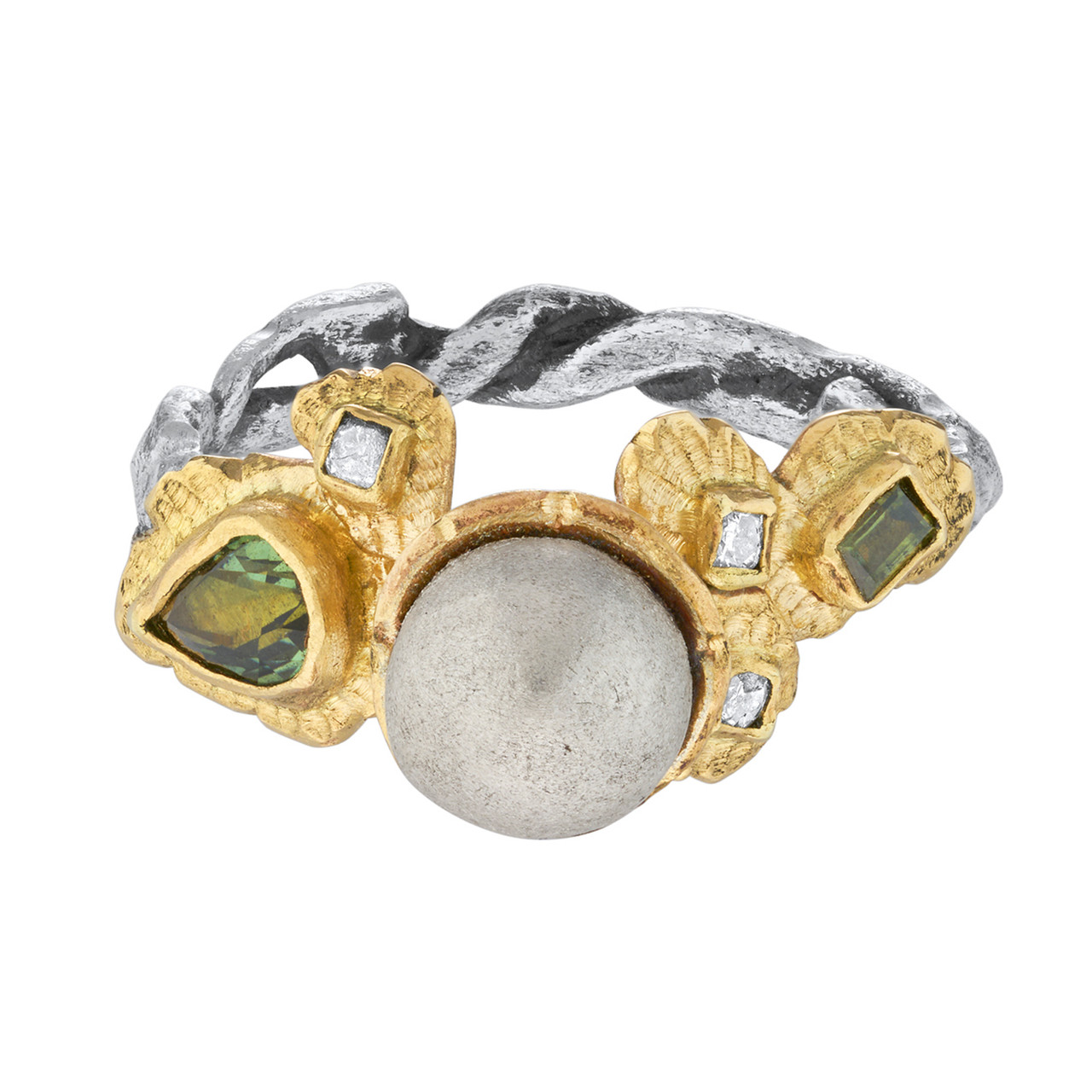 "We Found Love In The Garden" Ring in Silver & 14ct Yellow Gold, Franny E, tomfoolery