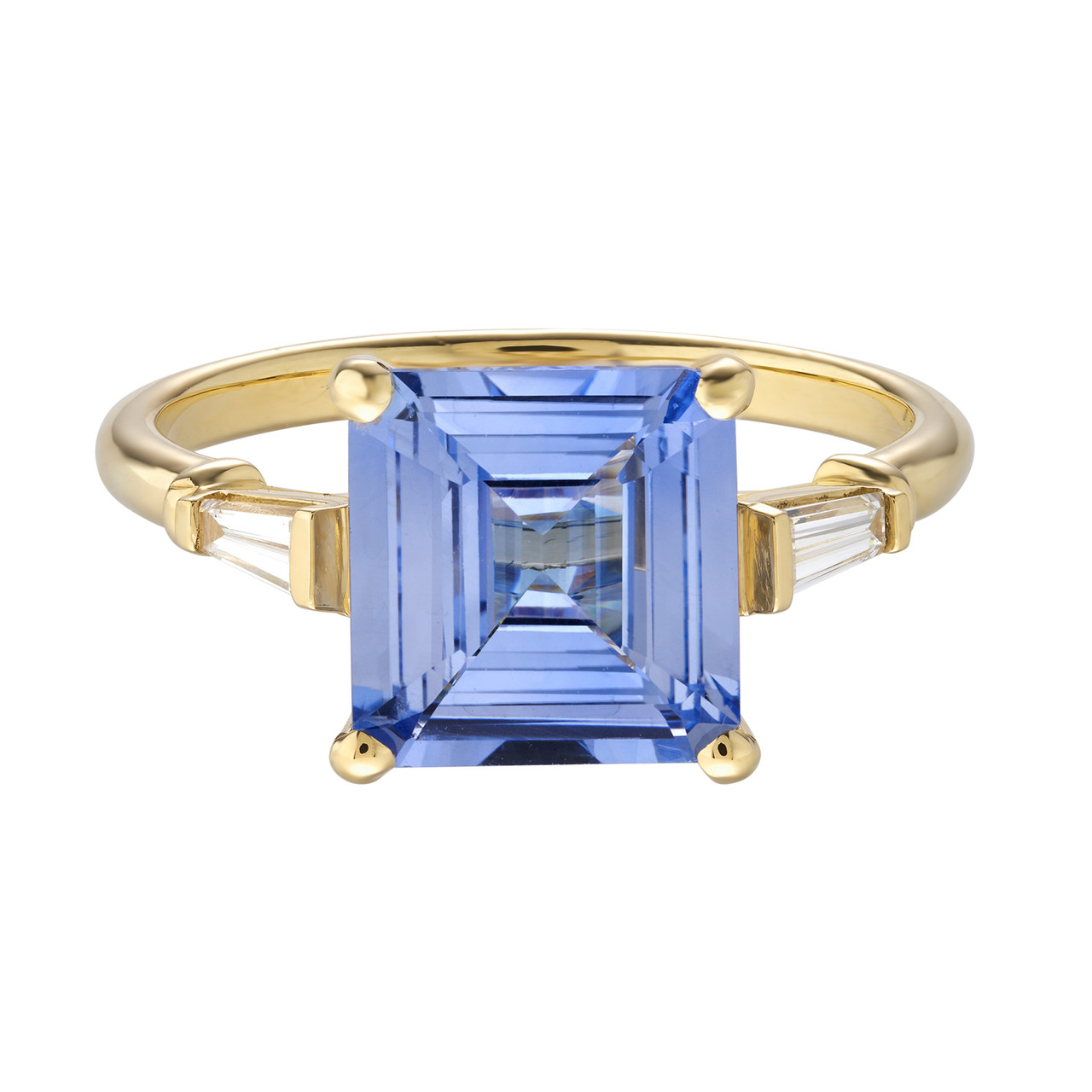 Adelphi Square Cut Sapphire and Diamond Ring, Art Echo, tomfoolery