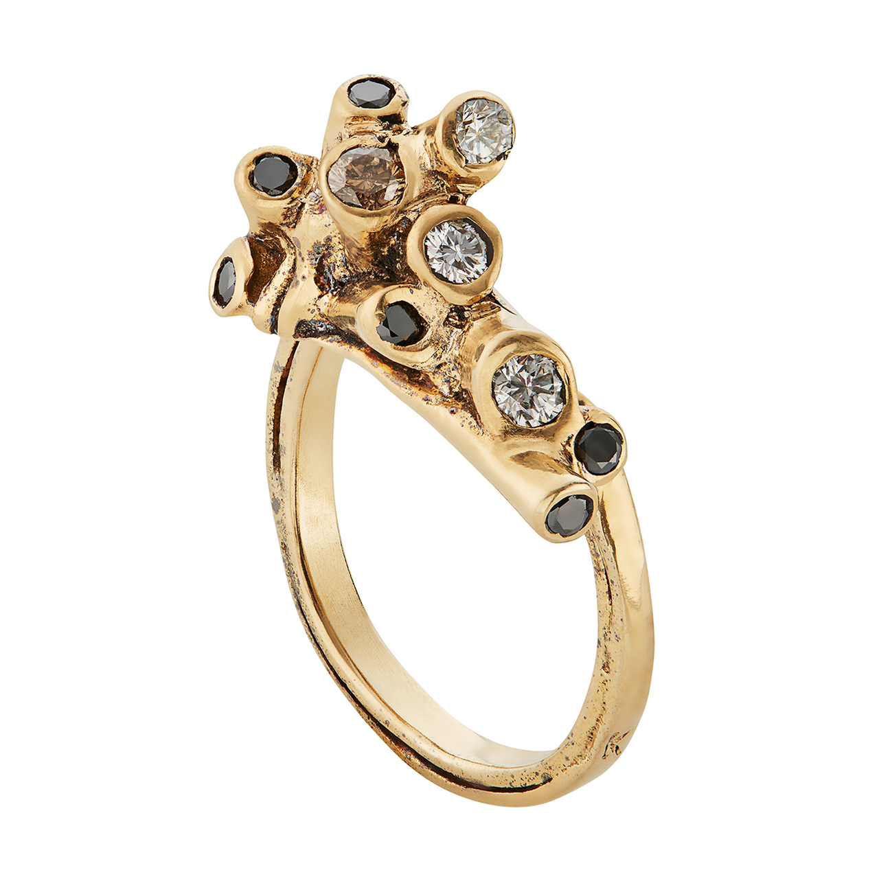 Anel Pinos Ring 18ct Yellow Gold & Diamonds, Kika Alvarenga, tomfoolery