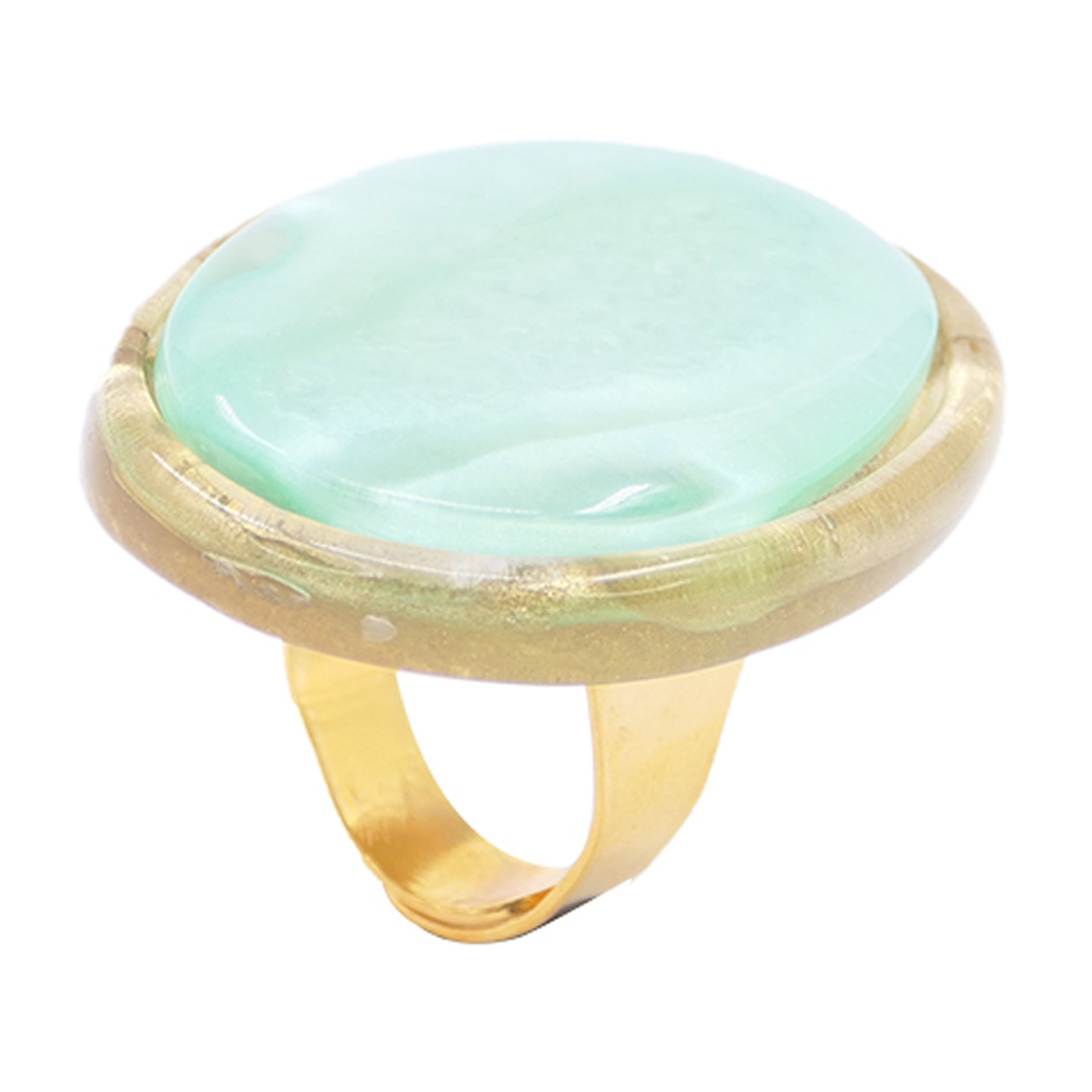 Rayne Resin Oval Ring in Menthol, Dominique Denaive, tomfoolery