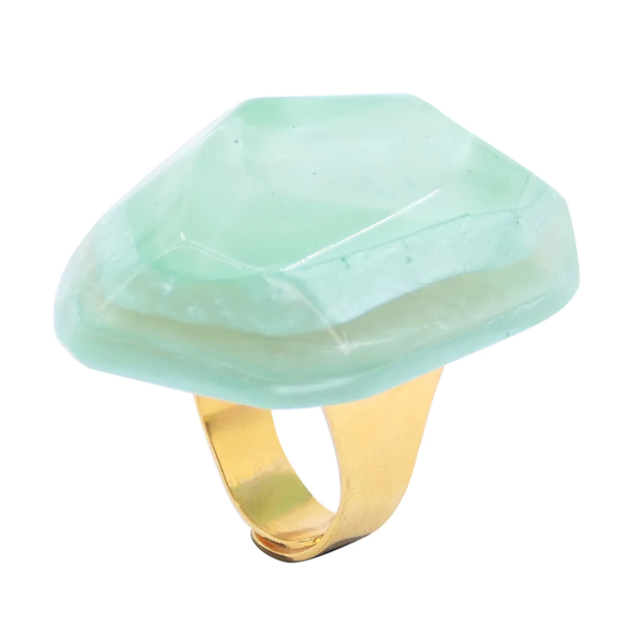 Diana Resin Stone Ring in Menthol, Dominique Denaive, tomfoolery