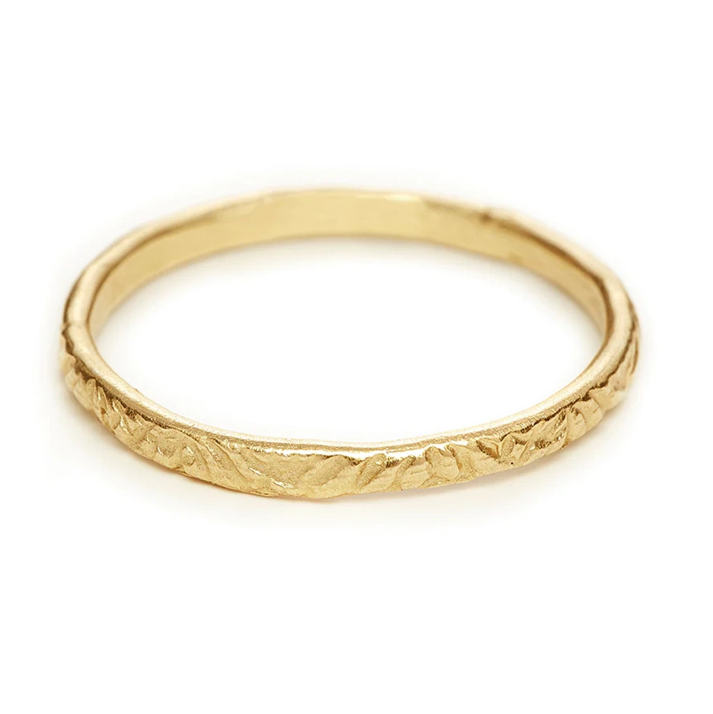 Gold Engraved Wedding Band, Ruth Tomlinson, tomfoolery