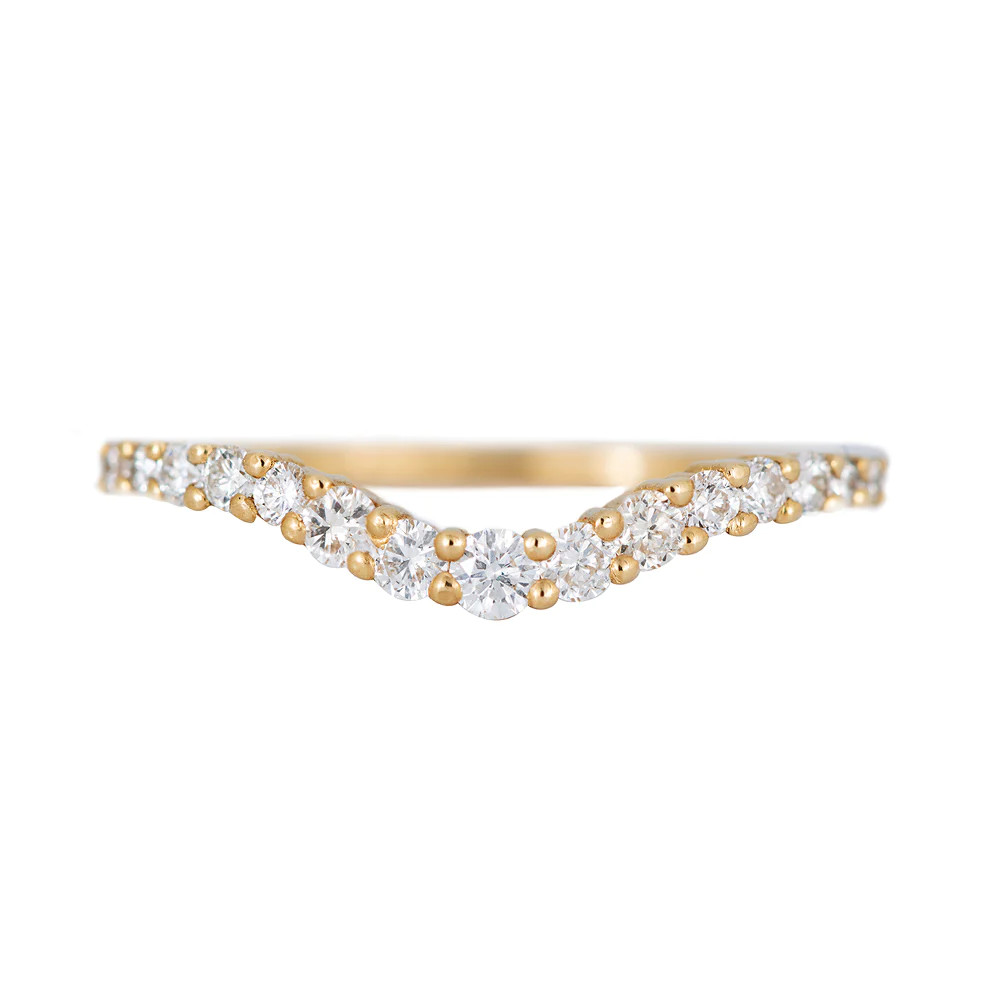 Curved Diamond Wedding Band, Artemer, tomfoolery