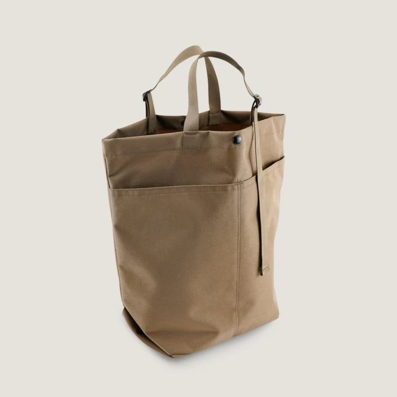 Nylon Canvas Carry-All Tote in Khaki, Bags In Progress, tomfoolery