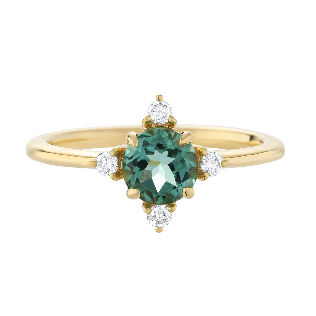 Green Tourmaline & Diamond Compass Ring, tf House, tomfoolery