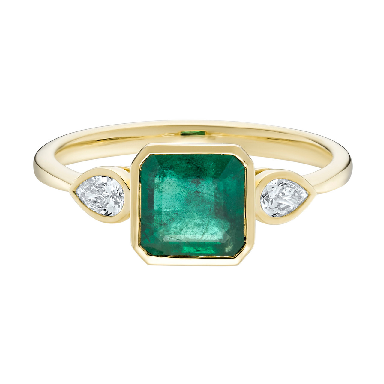 TRIO 1.44ct Emerald & Diamond Bezel Set Ring, tf house - Infinite, tomfoolery