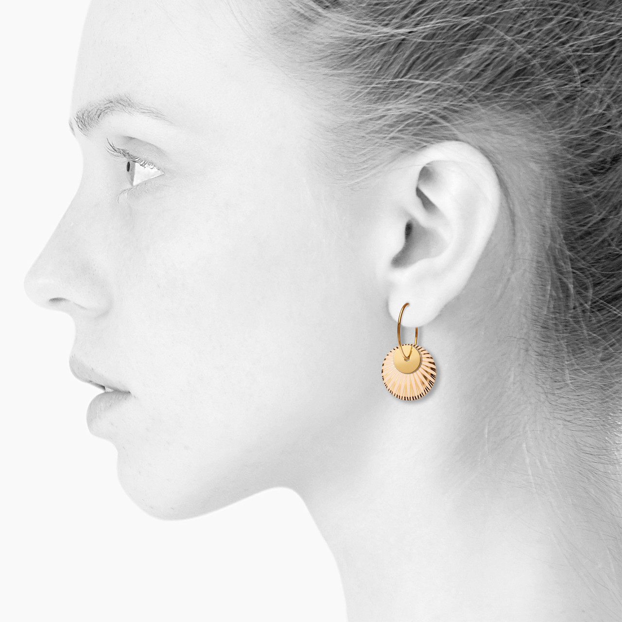 Porcelain & Gold Plated Splash Duo Hoop Earrings, Scherning, tomfoolery