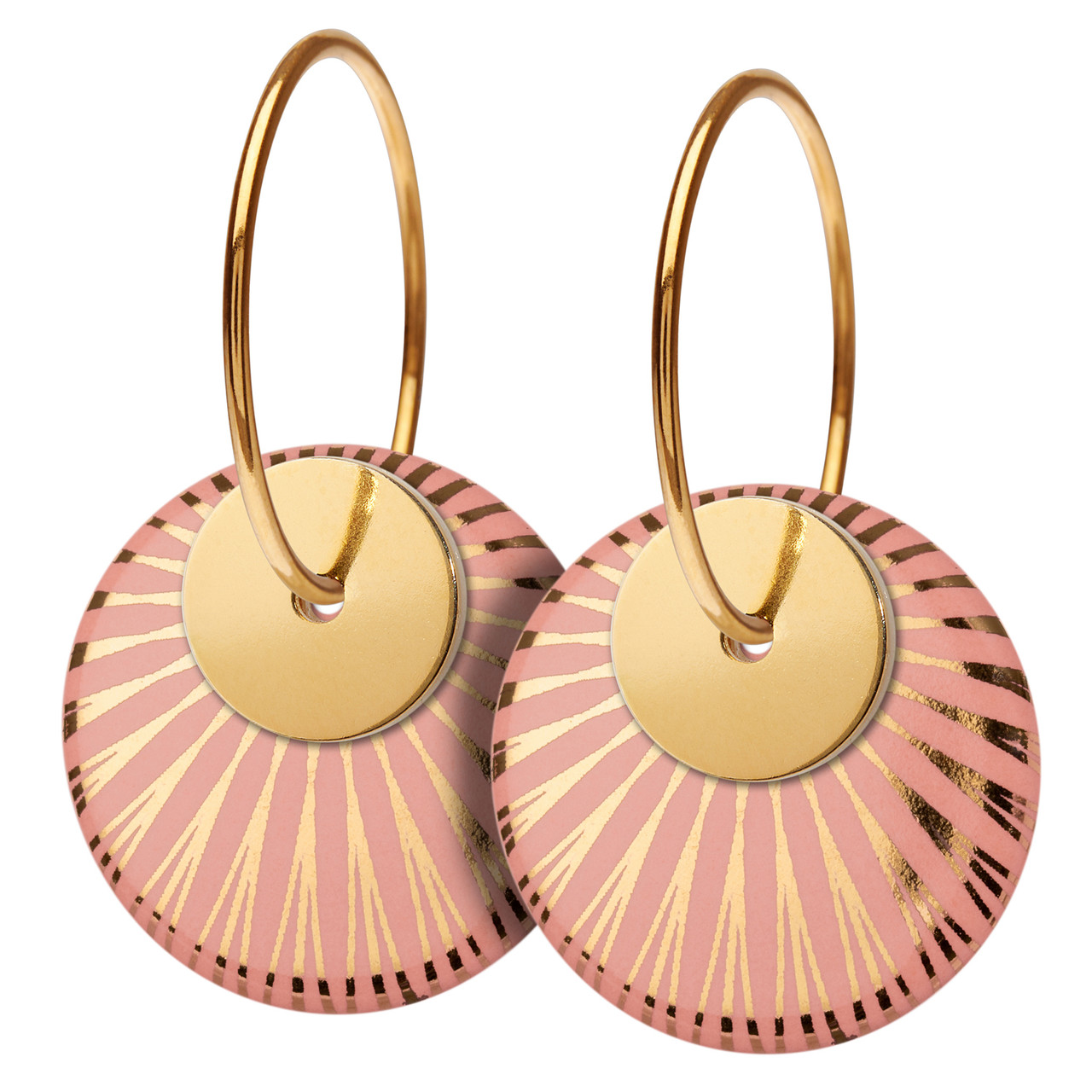 Porcelain & Gold Plated Splash Duo Hoop Earrings, Scherning, tomfoolery