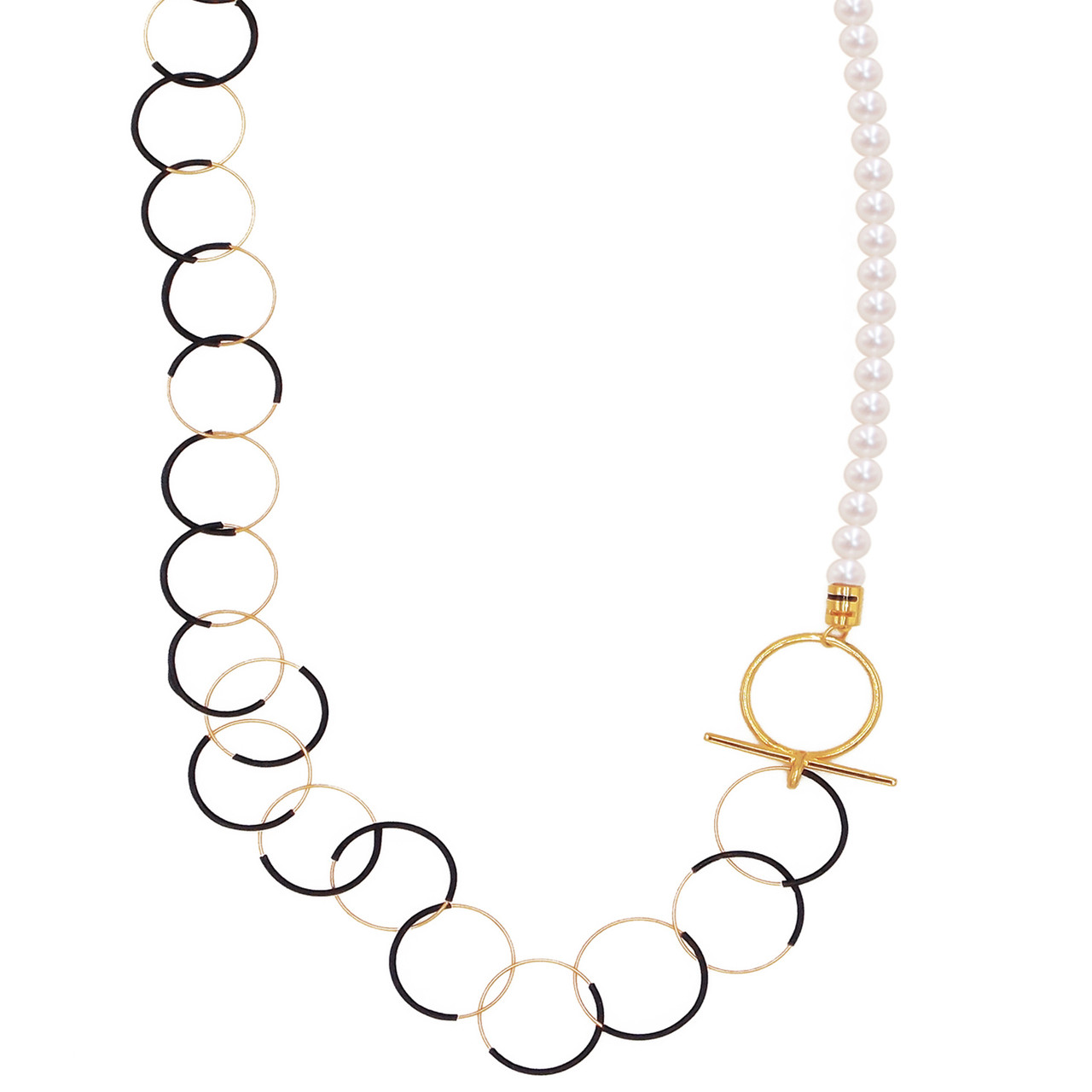 Pearl & Loop Chain Necklace, Guzin, tomfoolery