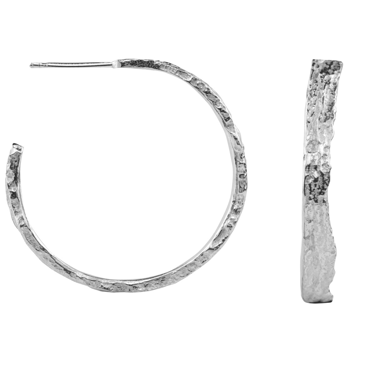 Silver Skinny London Plane Hoops, Issy White, tomfoolery