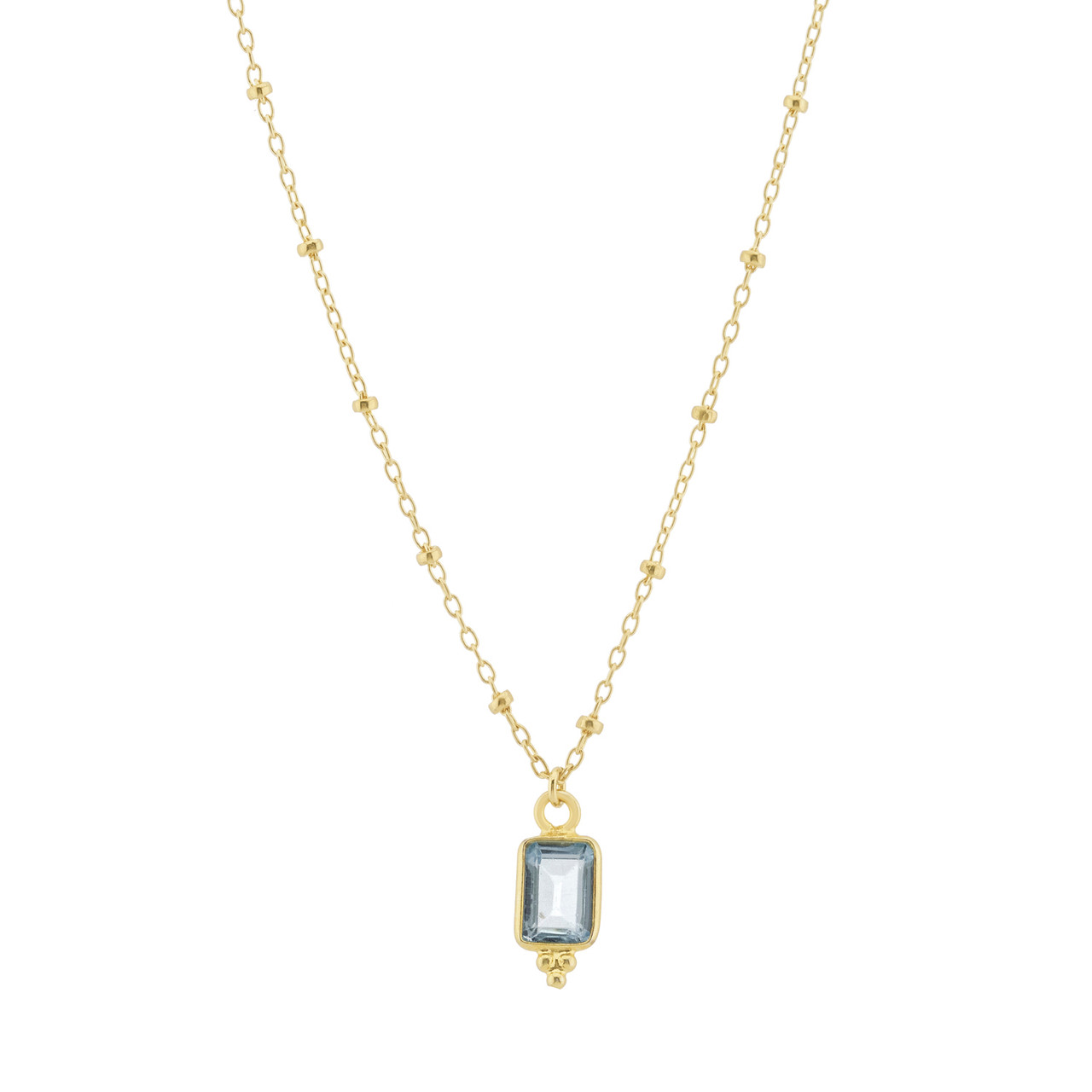 Rectangular triple bead Sky Blue Topaz Pendant , tf House - Beaded, tomfoolery