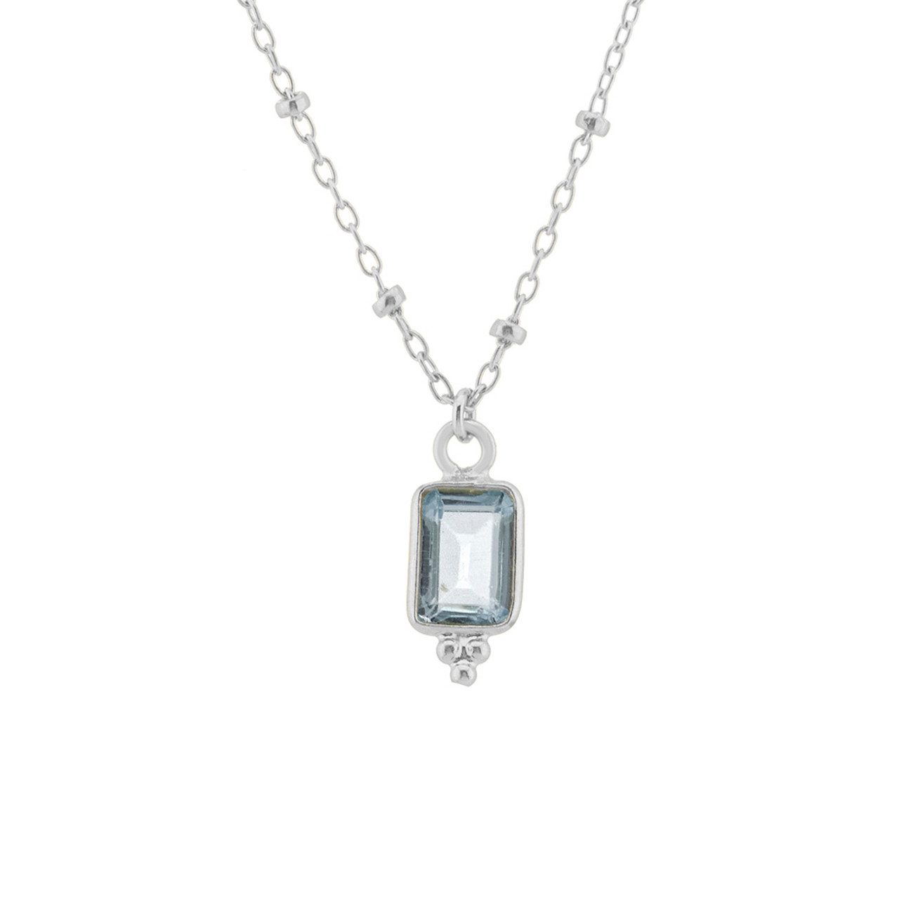 Rectangular triple bead Sky Blue Topaz Pendant , tf House - Beaded, tomfoolery