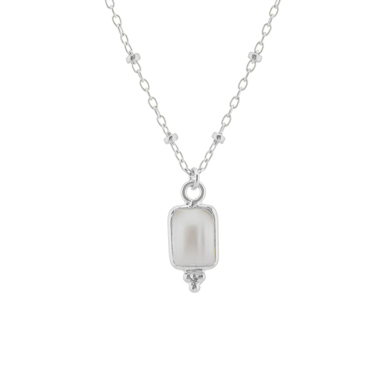 Rectangular Triple bead Pearl Pendant,  tf House - Beaded, tomfoolery