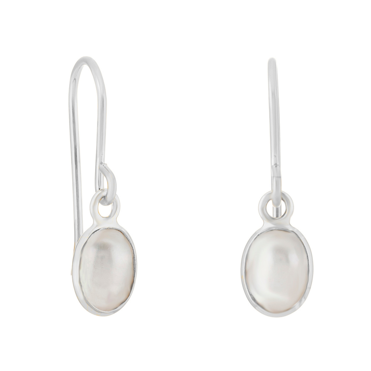 Oval Pearl Bezel Drop Earrings, tf House - Beaded, tomfoolery