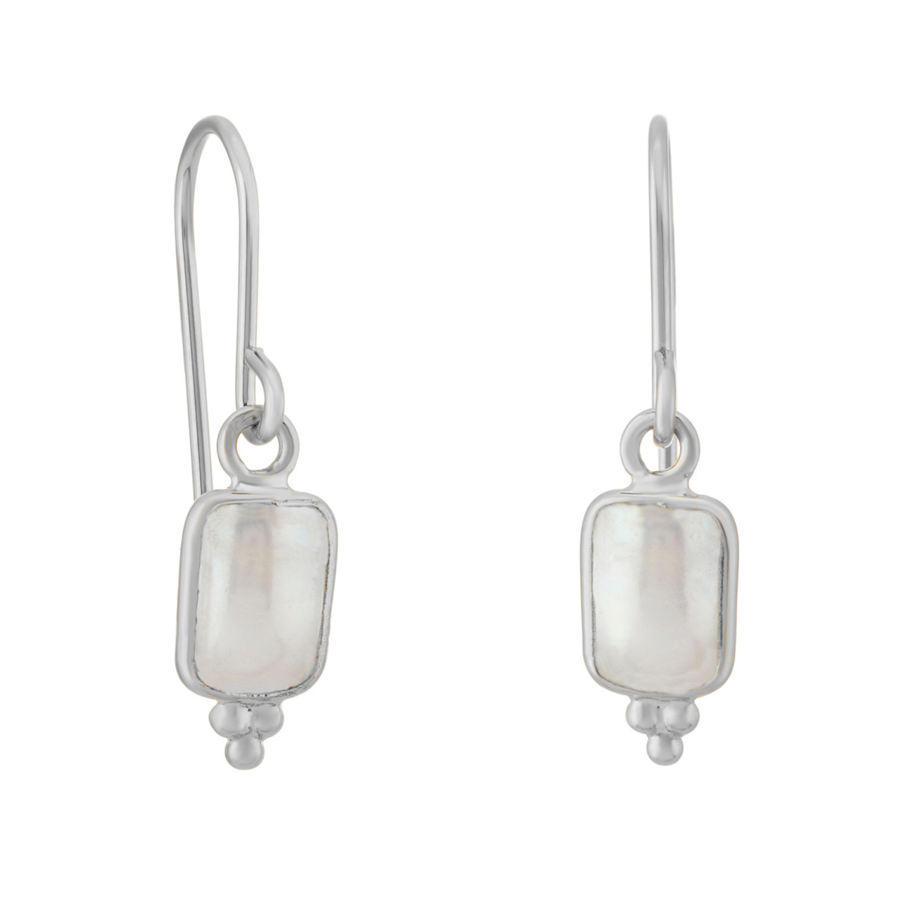 Rectangular Triple bead Pearl Drop Earrings, tf House - Beaded, tomfoolery