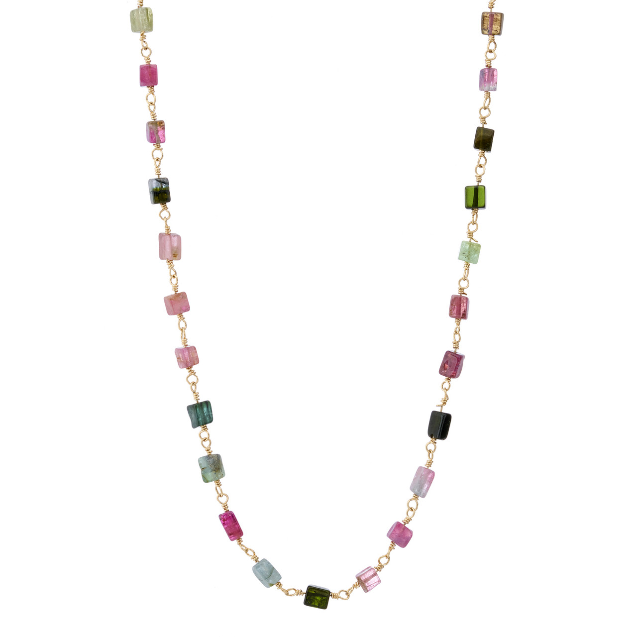 Gold Plated & Tourmaline Beaded Necklace, tf House - Beaded, tomfoolery