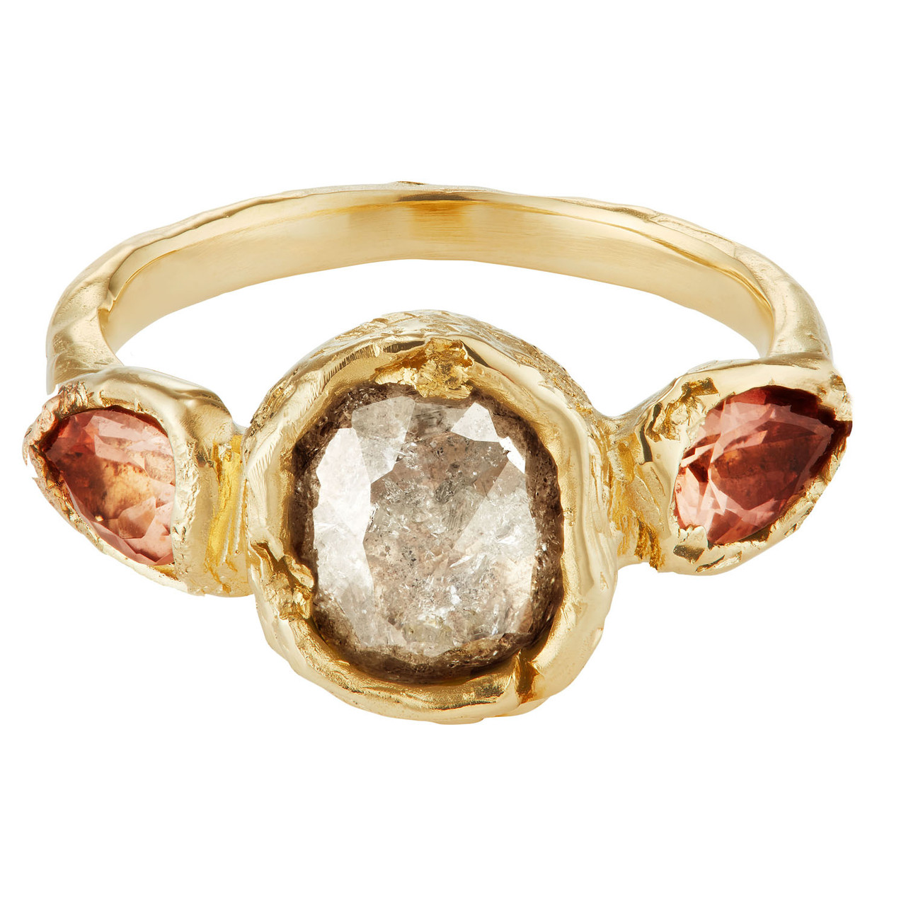 tf Exclusive Three Stone Diamond & Tourmaline Ring, Ellis Mhairi Cameron, tomfoolery