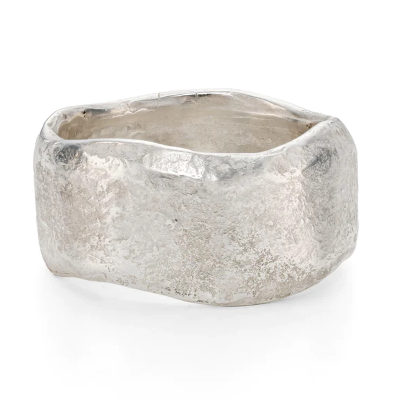 Wide Silver Sculptural Rock Ring, Emily Nixon, tomfoolery