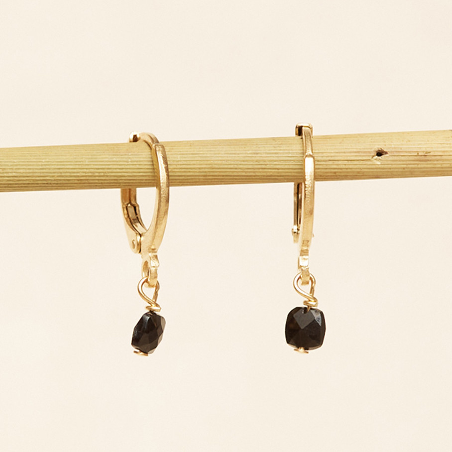 Black Onyx Gemstone Hoops, By Garance, tomfoolery