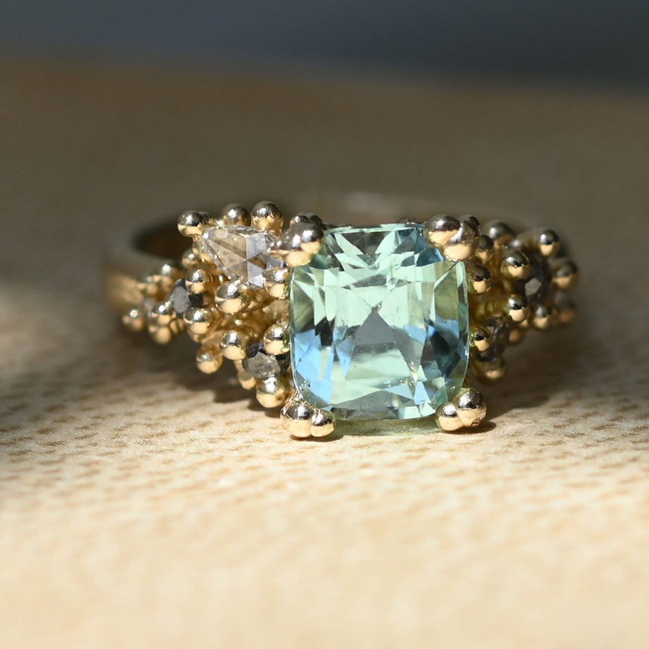 tf Exclusive Mint Tourmaline and Mixed Diamond Encrusted Ring, Ruth Tomlinson, tomfoolery