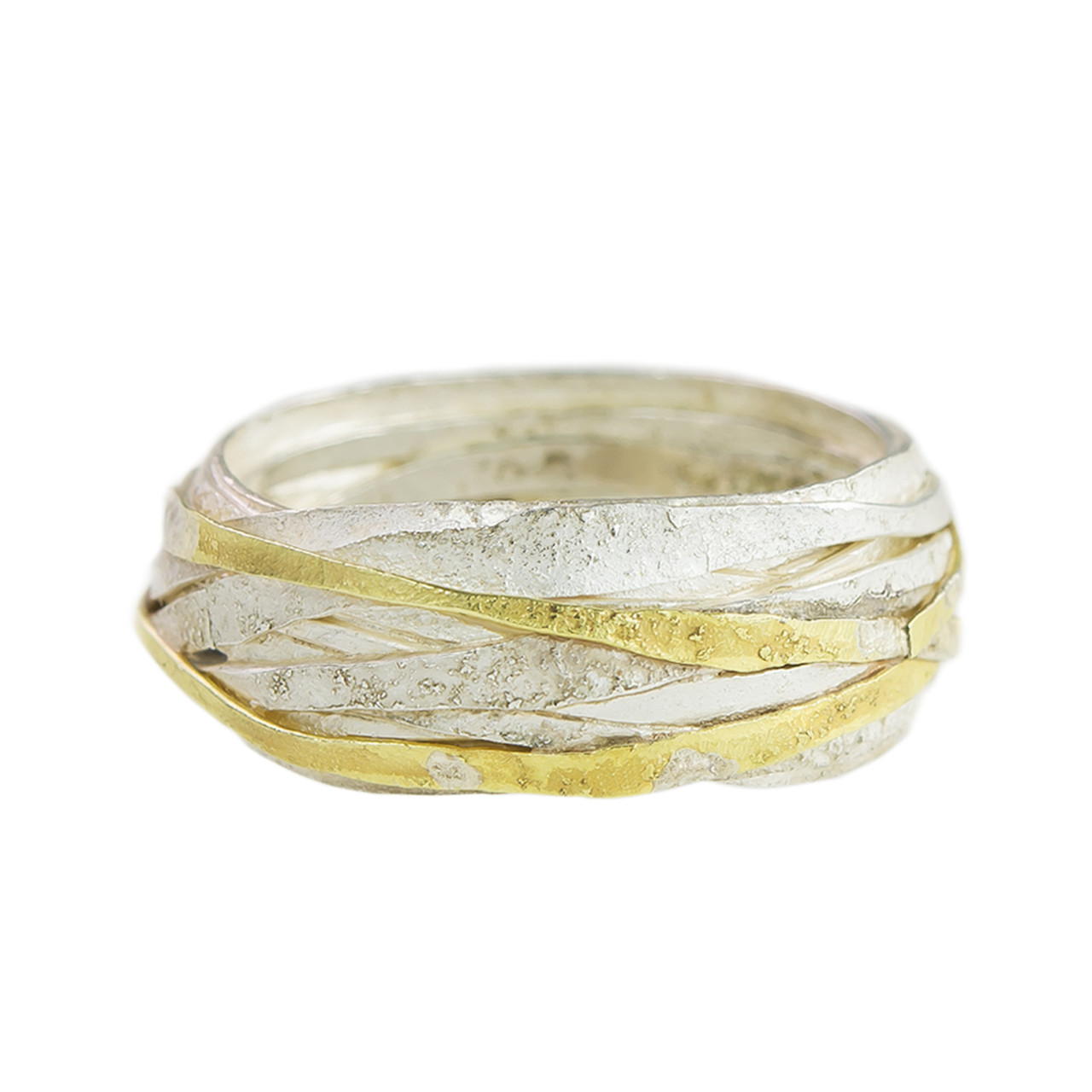 Silver & 18ct Yellow Gold Wrap Ring, Shimara Carlow, tomfoolery