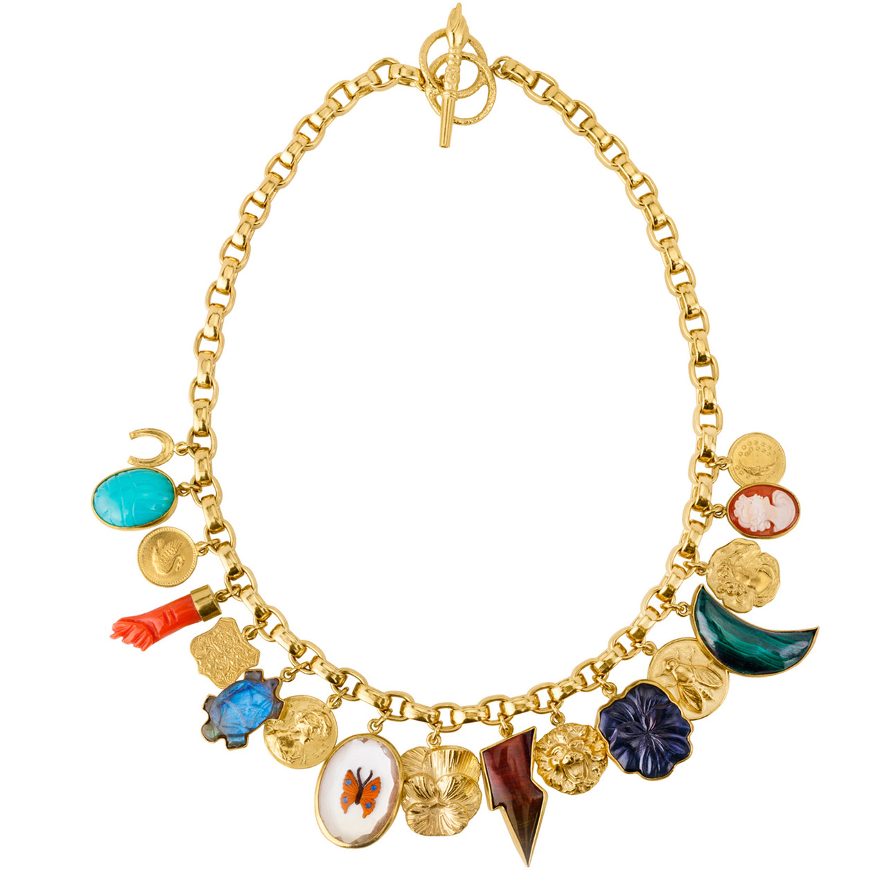 Swarovski Lucky Goddess Charms Necklace in Metallic | Lyst
