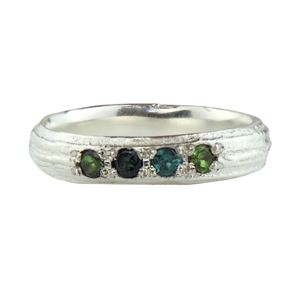 Oak D Band with Tourmalines, Issy White, tomfoolery