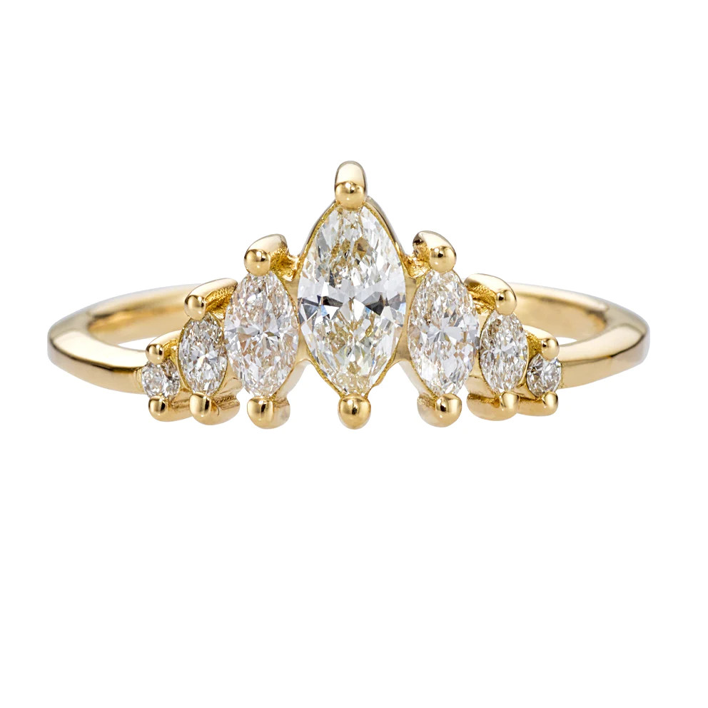 Marquise Five Diamond Tiara Ring