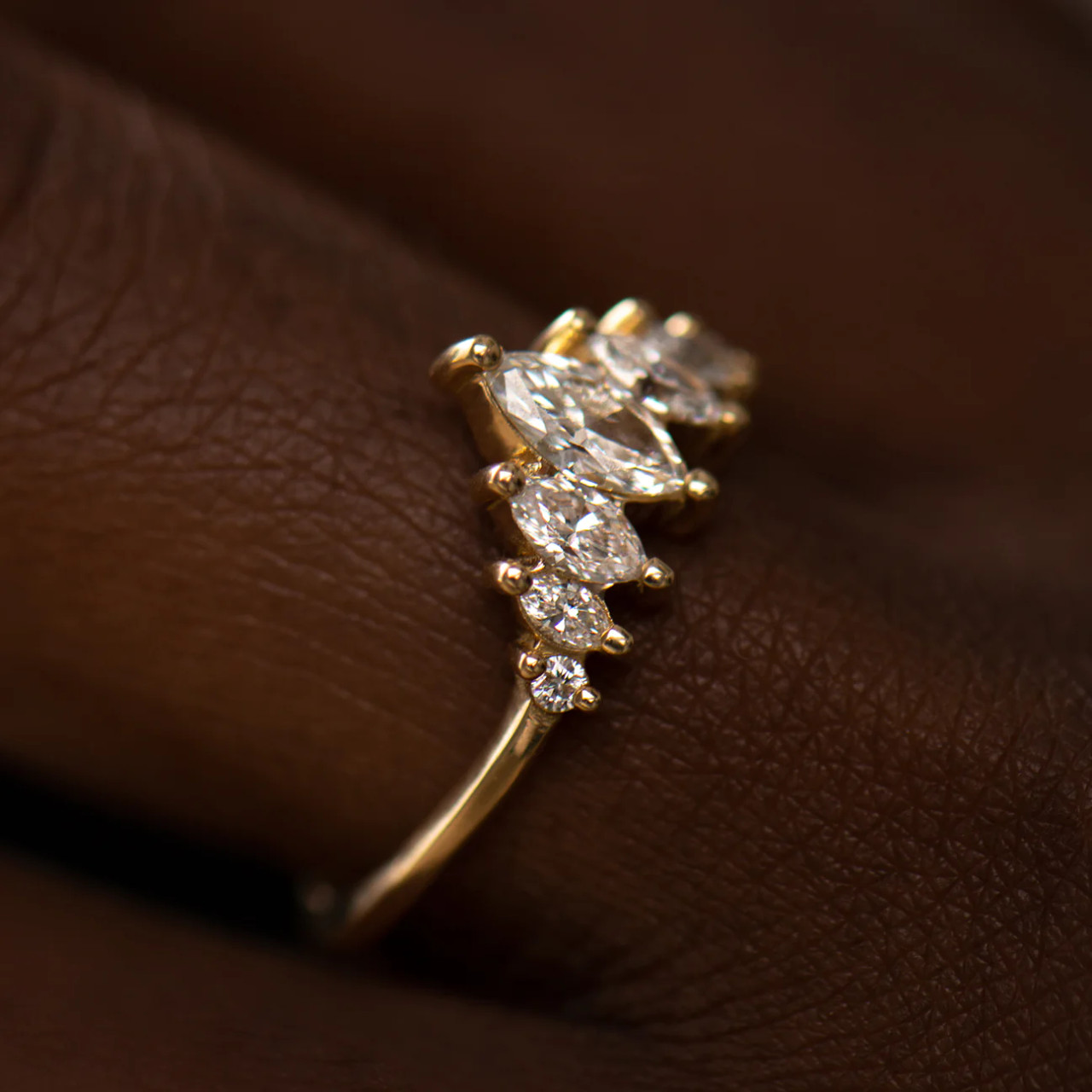 Marquise Five Diamond Tiara Ring, Artemer, tomfoolery