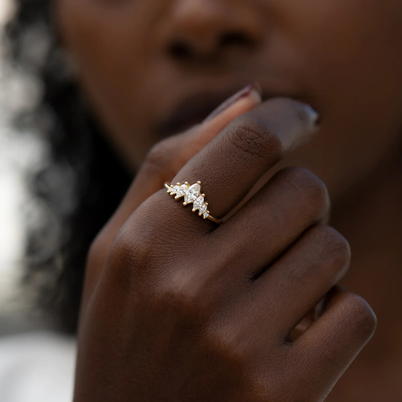 Marquise Five Diamond Tiara Ring, Artemer, tomfoolery