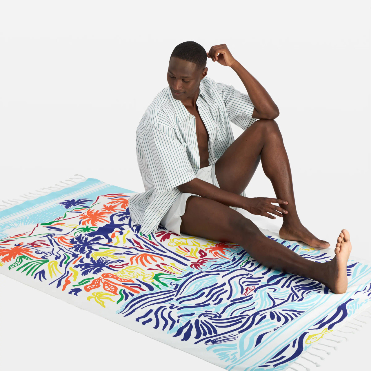 Fouta Cotton Towel in Sumatra Multi, Inoui Editions, tomfoolery