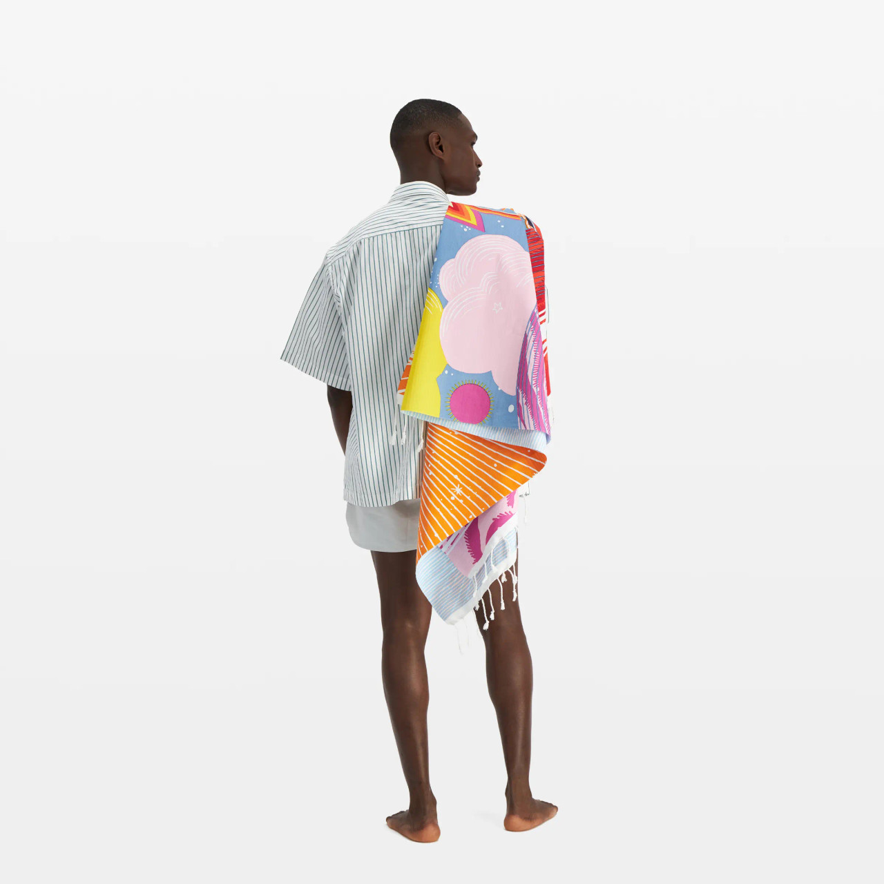 Fouta Cotton Towel in Boom Orange, Inoui Editions, tomfoolery