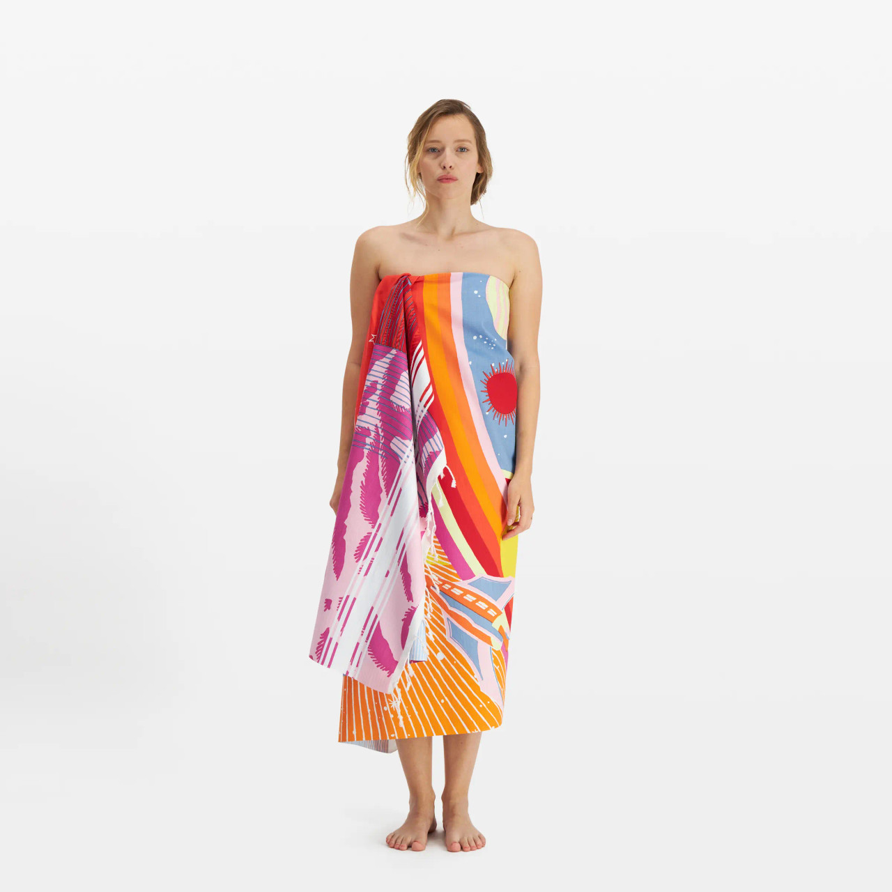 Fouta Cotton Towel in Boom Orange, Inoui Editions, tomfoolery