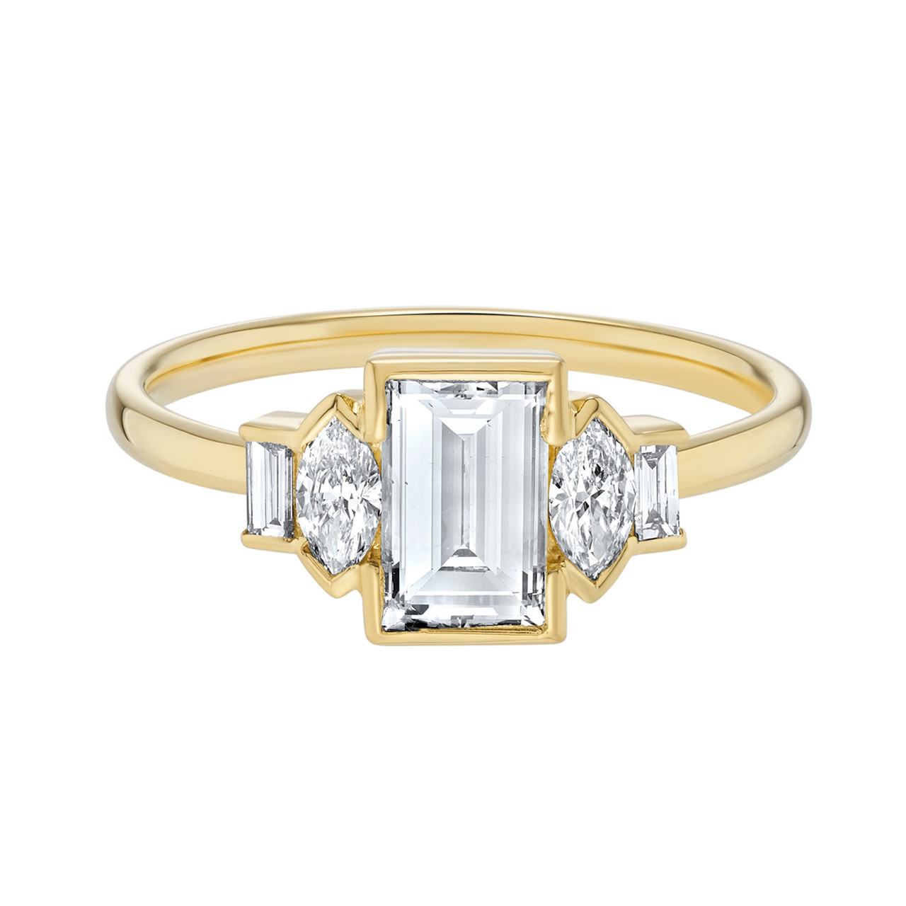 1.22ct Basilica Baguette & Marquise Diamond Ring, tf House - Art Echo, tomfoolery