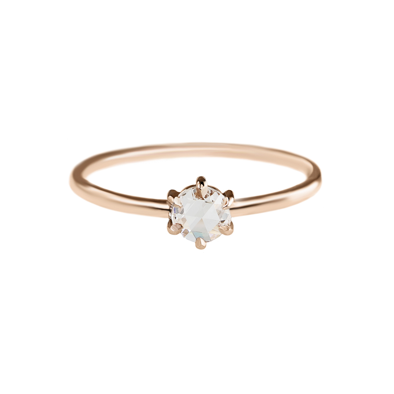 Rose-Cut Diamond Ring inn Rose Gold by tf diamonds available at tomfoolery london