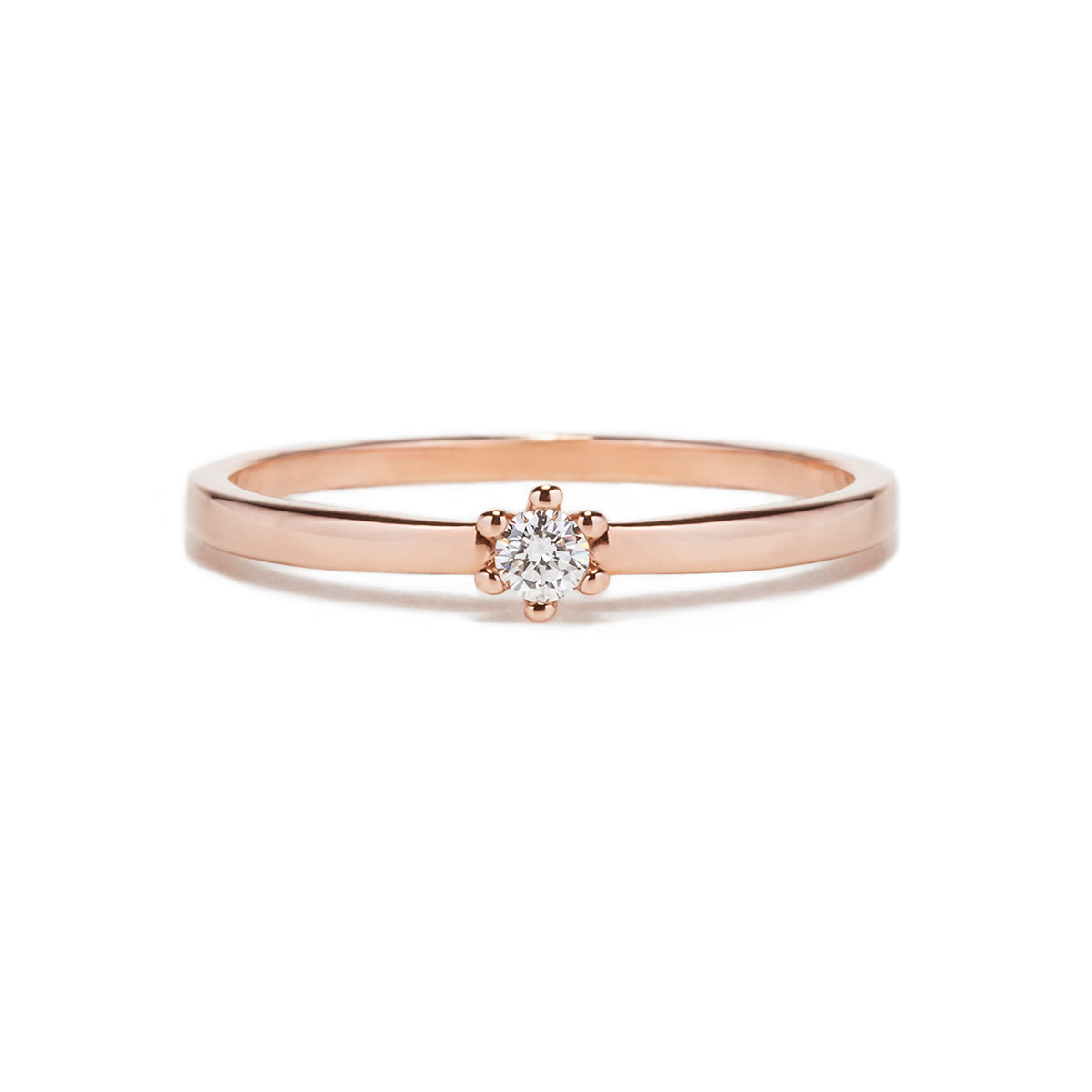 Claw-Set Diamond Solitaire Ring  in Rose Gold by tf Diamonds - available at tomfoolery london