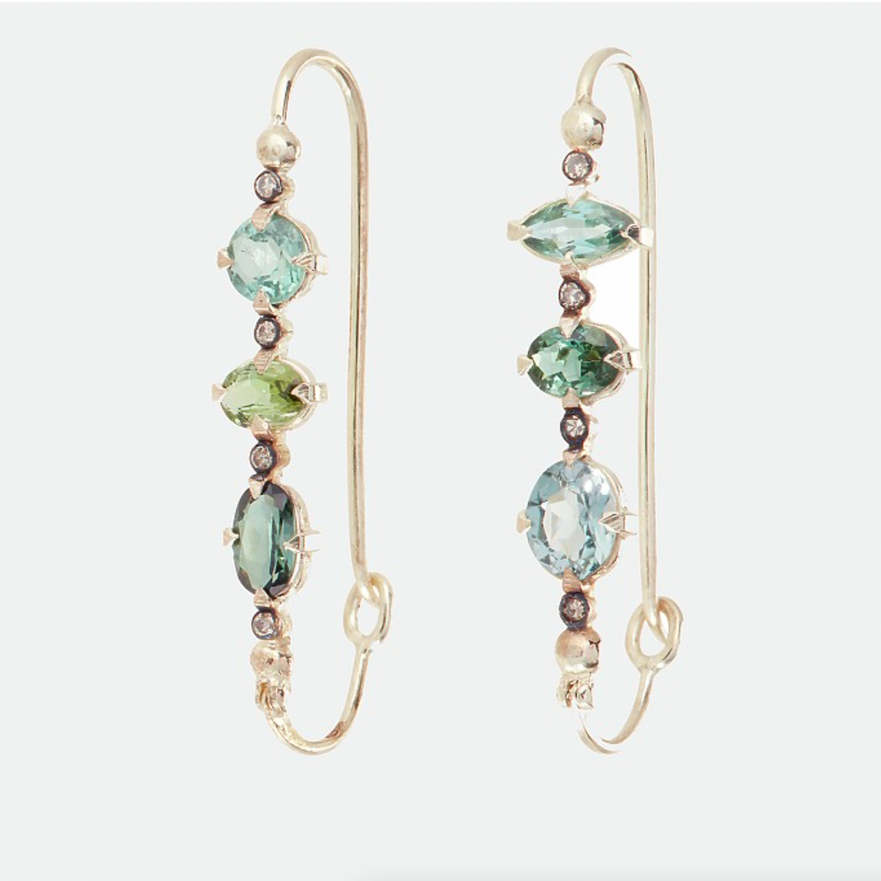 Paola 14ct Yellow Gold & Tourmaline Drop Earrings, 5 Octobre, tomfoolery