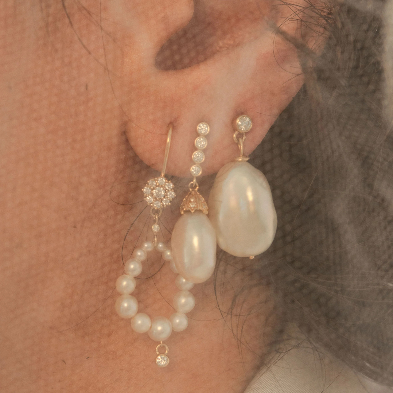 Circa 1890 Pearl Drop Earrings, Sofia Zakia, tomfoolery