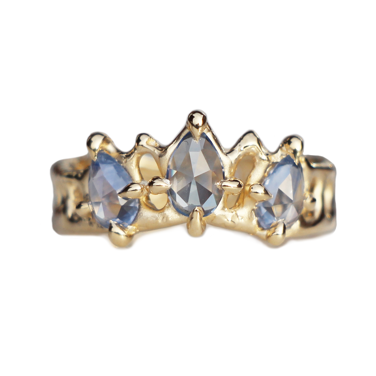Triple Blue Sapphire Mermaid Crown Ring, Alice Clarke, tomfoolery
